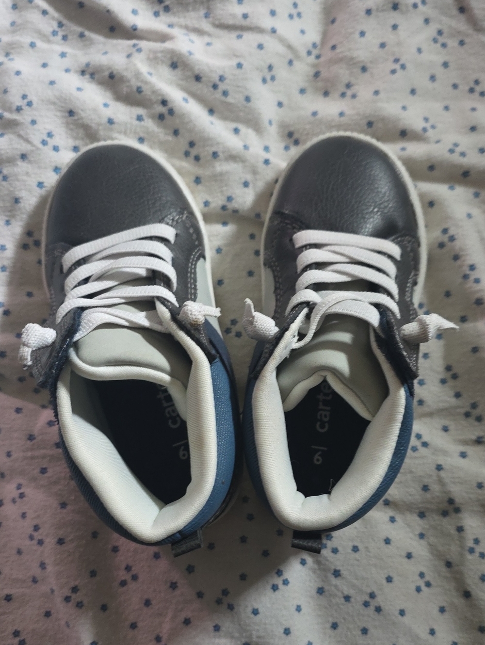 Carter's Navy, Gray and White Toddler Lace-Up Sneakers